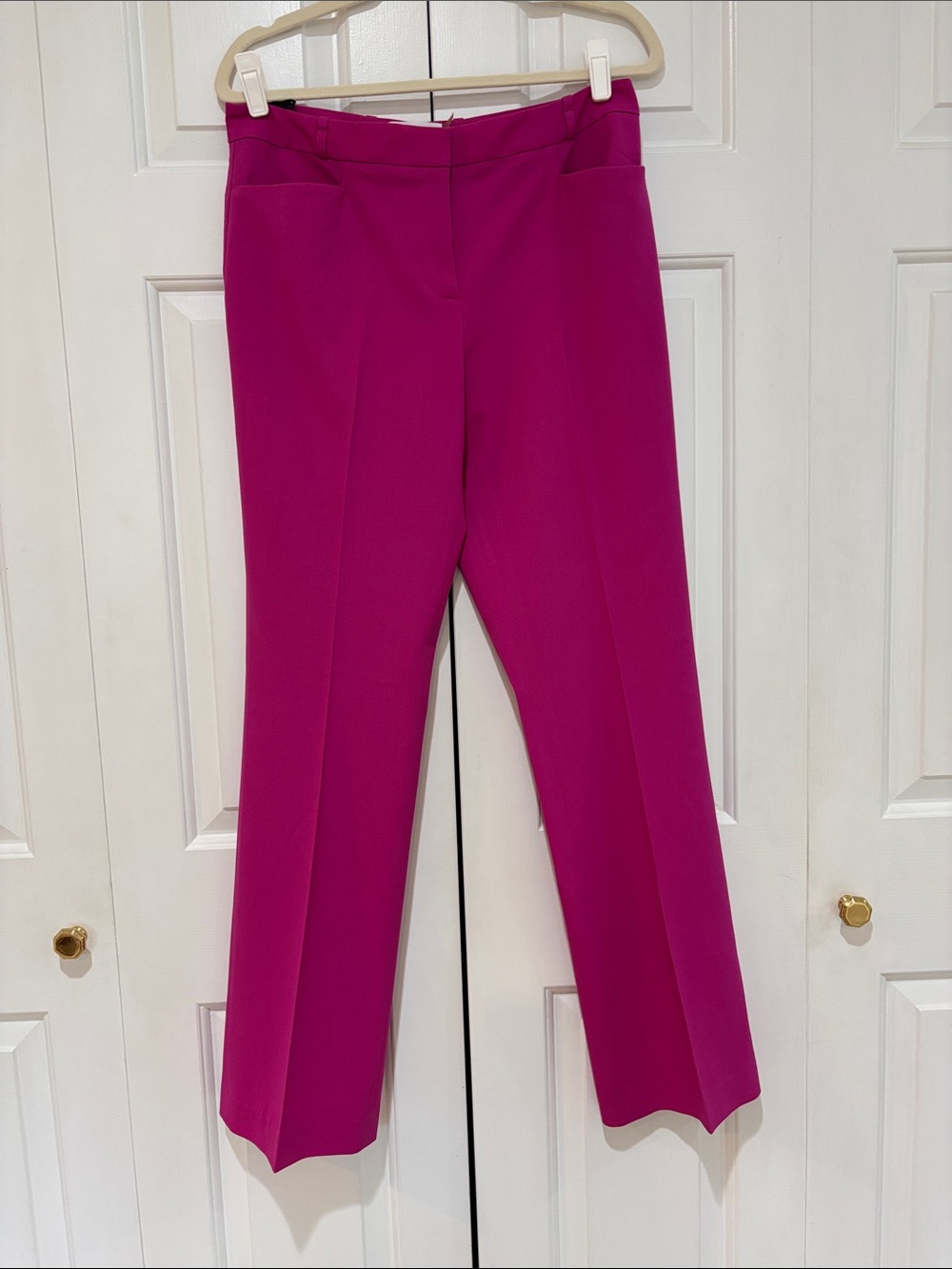 🩷 Calvin Klein Modern Fit Women's Straight-Leg Pants in Fuchsia Size 6 EUC